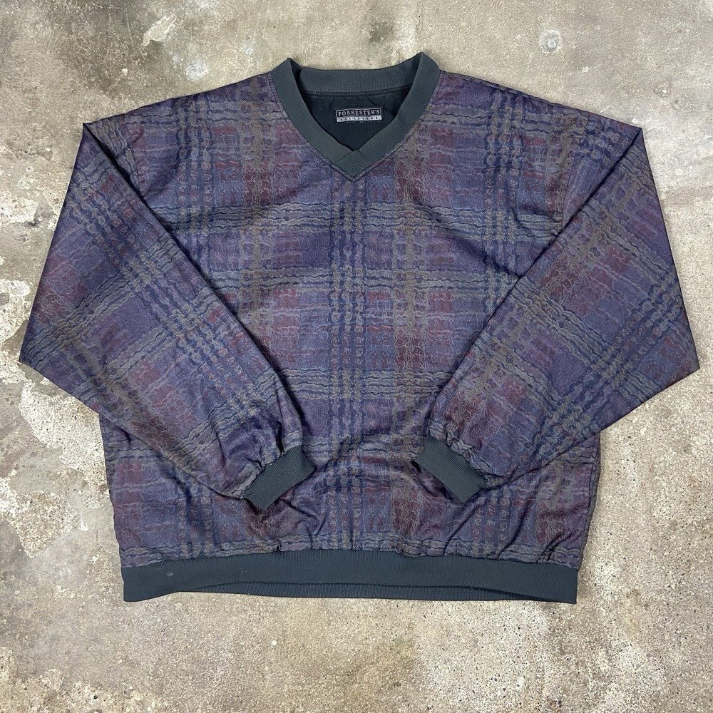 Vintage 90s Forrester's Outerwear Reversible Windbreaker Size XL Purple Pullover